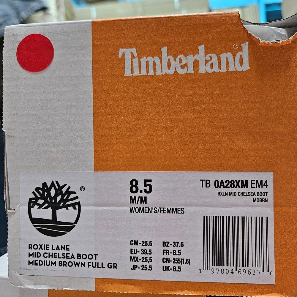 TIMBERLAND WOMEN'S 8.5 ROXIE LANE MID CHELSEA BOOT BROWN FULL GRAIN NIB - Picture 8 of 8